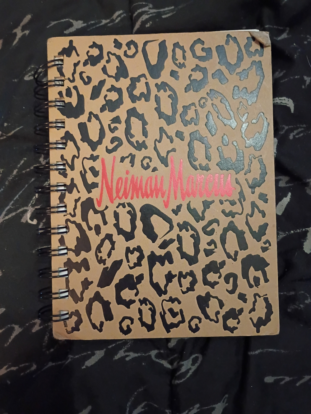 Neiman Marcus Leopard-Print Spiral Notebook - Brown, Black & Pink
